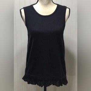 J. Crew Bottom Ruffle Sweater-tank with woven hem Item L5415